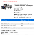 thumbnail image 2 of Rear Brake Pad and Rotor Kit - Compatible with 2001 - 2007 Chrysler Town & Country 2002 2003 2004 2005 2006, 2 of 2