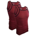 thumbnail image 2 of Different Touch 2 Pack Contrast Color G-Unit Tank Tops Muscle Rib Men Adult, 2 of 4