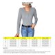 thumbnail image 5 of Tops de punto con cuello en V para mujer Otoño Invierno Clásico Casual Color puro Manga larga Tops de punto acanalado para fiesta Trabajo Salida Gris M, 5 of 6