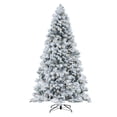 thumbnail image 5 of Skylar Snow Flocked Christmas Tree Prelit, Realistic Alaskan Pine Frosted Christmas Tree with Lights by Naomi Home-Color:Snow Flocked,Height:6.5ft, 5 of 10