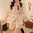 thumbnail image 4 of Japanese cute Hello Kitty high quality imitation cotton cardigan short sleeve pajamas women Summer High sense ladies home wear suit, 4 of 5