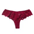 thumbnail image 1 of Gibobby Tangas de mujer Ropa interior Sexy de moda para mujer, Tanga Sexy de encaje, pantalones T transparentes huecos de talla grande para mujer(Vino,G), 1 of 4