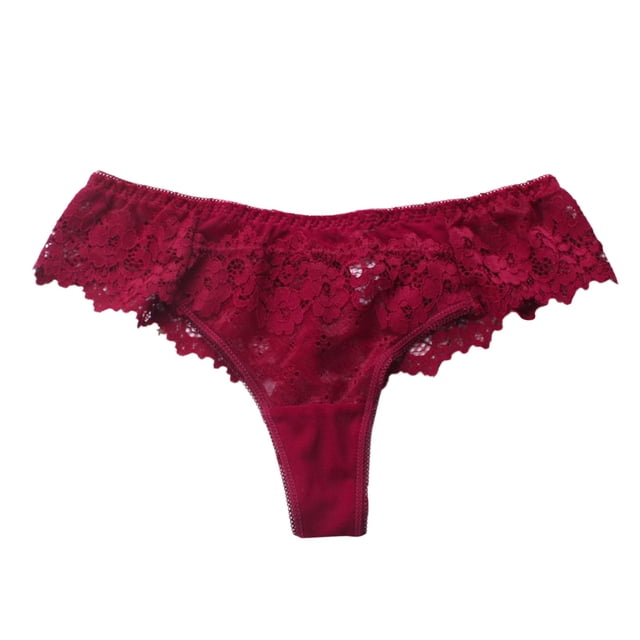 Gibobby Tangas de mujer Ropa interior Sexy de moda para mujer, Tanga Sexy de encaje, pantalones T transparentes huecos de talla grande para mujer(Vino,G)