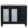 thumbnail image 3 of Trento 43" Solid Wood Vanity with Left Oval Sink in Gray/Gray Granite Stone, 3 of 15