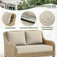 thumbnail image 3 of Pakunoda Outdoor Loveseat Cushion Set 46 x 26 Inch, Water Repellent, Fade Resistant, Patio Loveseat Replacement Cushions for Couch Bench and Swing, Cream, 3 of 6