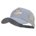 thumbnail image 2 of Letter Q with Baseball Embroidered Five Panels Prostyle Trucker Mesh Cap - Grey OSFM, 2 of 5