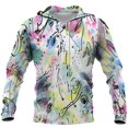 thumbnail image 2 of Tie Dye Big and Tall Hoodies for Men Midweight Graphic Athletic Men Sweatshirts Long Sleeve Pullover with Pockets White M, 2 of 3