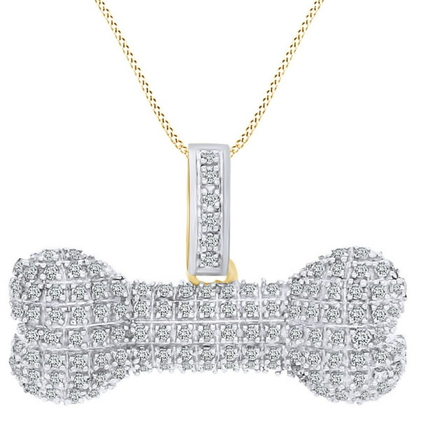 Jewel Zone Us 0 50 Carat Round Shape White Natural Diamond Dog Bone Pendant Necklace 10k Solid Yellow Gold Com - Diamond Dog Bone Pendant Jewel Zone Us 0 50 Carat Round Shape White Natural Diamond Dog Bone Pendant Necklace 10k Solid Yellow Gold Com - Diamond Dog Bone Pendant