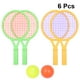 thumbnail image 4 of Juego de 2 raquetas de tenis pequeñas para niños, de plástico, para jardín de infantes y ocio, con 4 pelotas de tenis (amarillas y verdes, colores aleatorios)., 4 of 7