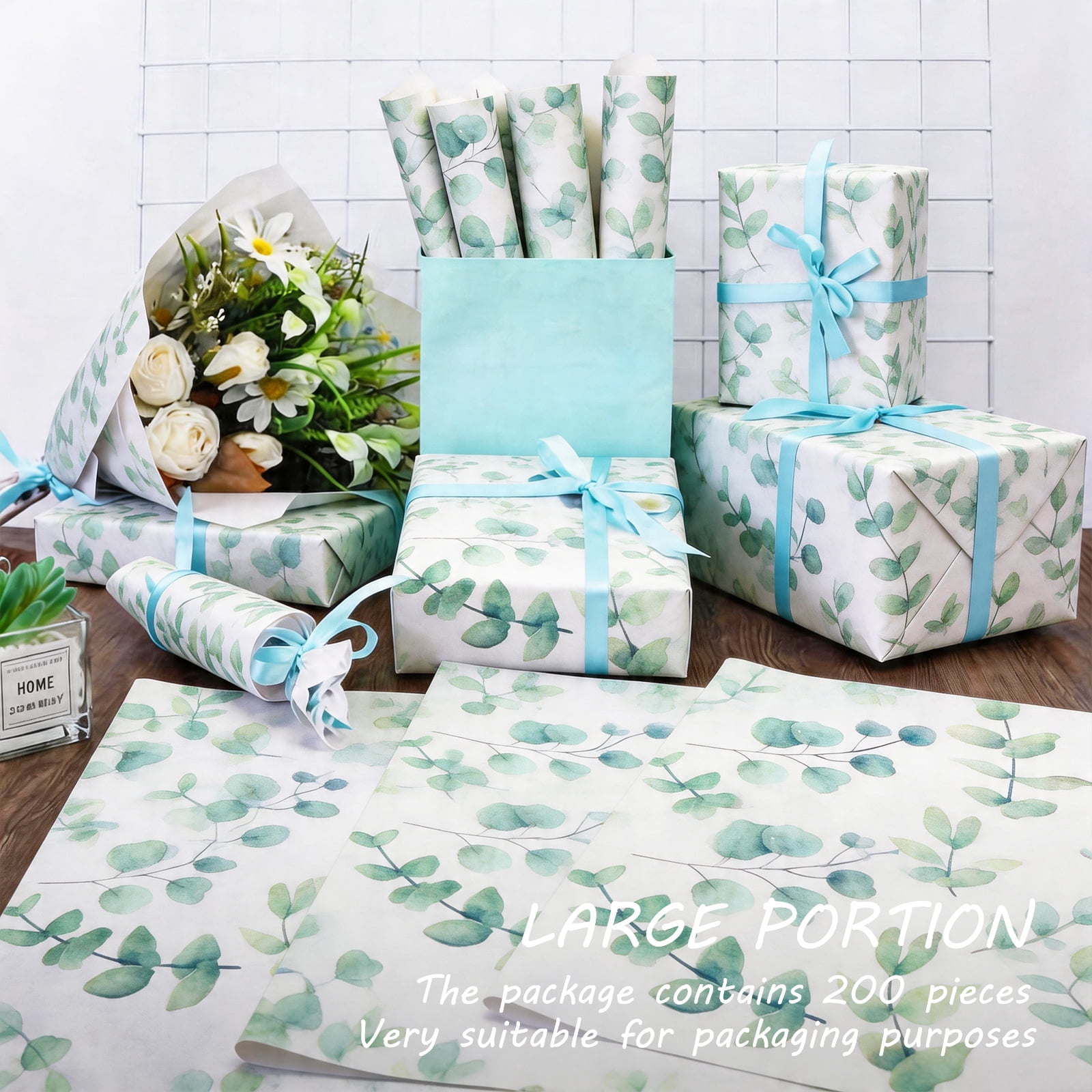 Floral Tissue Paper, 20x14"200 Sheets Vintage Wildflower Present Wrapping Tissue Paper for Wedding Birthday Party Decor Box Basket Filler