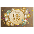 thumbnail image 2 of Golden Theme 65th Birthday Banner Festive Decoration Balloon Design Party Backdrop for Senior Celebration Event Indoor Setup, 2 of 8