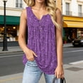 thumbnail image 2 of RMGVDSD Tank Tops For Women Fashion Summer Floral Print Tank Top Round Neck Sleeveless Folded Front Tunic Tops Casual Basic Loose Shirts Fashion Clothing, 2 of 4