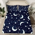 thumbnail image 2 of Feelyou Cartoon Astrology Queen Sheet Sets, Glitter Stars Moon Bed Set, 4 Pieces, 2 of 7