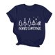 thumbnail image 1 of Navidad Mujeres Tops, Cuello Redondo Manga Corta Impresa Camiseta, Vintage Holiday Humor Tee Top, 1 of 4