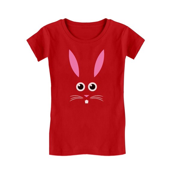 Tstars Girls Easter Holiday Shirts Easter Shirt Bunny Face Tee Cute Little Easter Rabbit Kids Happy Easter Party Shirts Easter Gifts for Girl Toddler Fitted T Shirt