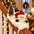thumbnail image 4 of 2026 Christmas Santa’s Snowy Staircase Lighted Railing Decor with Soft Snowy Base and Cute Santa Figurine, for Farmhouse Living Room Stairwell Christmas Holiday Decor, 4 of 4