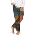 thumbnail image 2 of Susaid Sunset Prairie Meditating Horse Print Soft Teen Sleep Pants, Long Pajama Bottoms with Two Pockets and Elastic Waist, Designed for Ages 5-16-Medium, 2 of 6