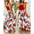 thumbnail image 3 of Summer Sexy Spaghetti Strap Floral Print Maxi Dress For Women Casual Elegant Chest Wrap Long Woman Beach Dress Holiday, 3 of 10