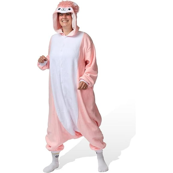 Alpaca Kigurumi Unisex Adult Onesie Pajamas Animal One Piece Costume Cosplay Sleepwear Alpaca Kigurumi Unisex Adult Onesie Pajamas Animal One Piece Costume Cosplay Sleepwear