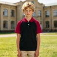 thumbnail image 2 of JCCXIN Toddler Baby Boys School Uniform Polo Shirt Short Sleeve Patchwork Golf Shirts Stretch Active Tops Button Closure Collared Summer Comfort Casual Everyday Clothes,Black,11-12 Years, 2 of 4