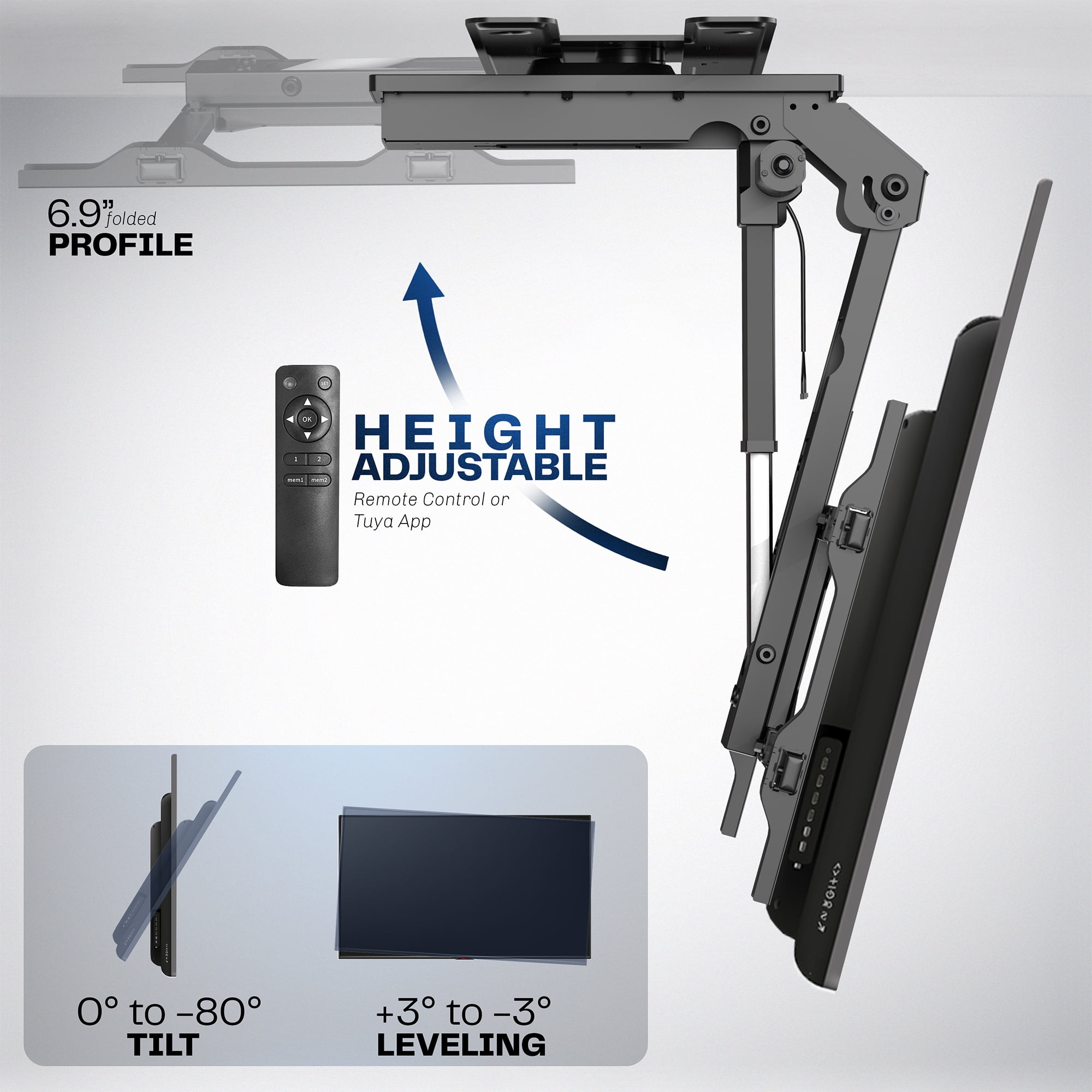 VIVO Electric Flip Down and Swivel Ceiling TV Mount for 37 to 70 inch Screens