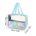 thumbnail image 3 of Bolsas de maquillaje de letra A transparente para mujeres de Unique Bargains, 1 pieza, para vacaciones y actividades al aire libre, color azul PU, 3 of 3