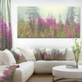 thumbnail image 1 of Purple Summer Flowers in Foggy Field - Floral Art Canvas Print, 1 of 3