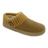 Clarks Suede Leather Knitted Collar Clog Plush Faux Fur Lining Slippers Chestnut (Chestnut, 6)