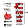 thumbnail image 2 of The Cat In The Hat Character Print Red & White Striped 40 Oz Stainless Steel Water Bottle, 2 of 7