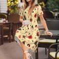 thumbnail image 3 of Naloa Cute insects Print Womens Summer A-Line Dress with Pockets,Short Sleeve Dresses,Flowy Beach Swing Dress for Vacation Travel, 3 of 6