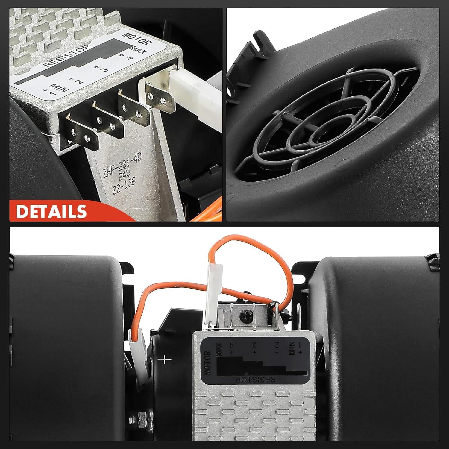 A-Premium HVAC Heater Blower Motor and Resistor Assembly 24V Replacement for 008-B45-02 73R5534