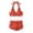 Red, variant on Gswybco Summer Bikini Set for Women 2PC Split Swimsuit Set High Waist Swim Shorts Neck Hanging Beachwear Sporty Training Bathing Swimwear with Sports Bra