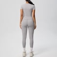 thumbnail image 5 of Afdoent Workout Sets For Women Solid Color Breathable Yoga Workout Running Gym Fitness Short Sleeve High Waisted Leggings 2 Piece Outfit Activewear, 5 of 5