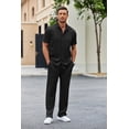 thumbnail image 7 of Coshow Men's 2 Piece Outfit Casual Short Sleeve Button Down Shirt Beach Summer Loose Pant Sets, 7 of 7