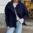 thumbnail image 2 of PUWEI Women's Casual Cropped Peacoat Wool Blend Single-Breasted Fall Winter Short Jacket Outwear, 2 of 7