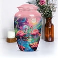 thumbnail image 4 of Enchanted Forest Flamingo Paradise Bird - Urn For Dad - Graceful Large Urn for Adult Female Ashes - Timeless Memorial - Elegant Decorative Piece 10 Inch, 4 of 5