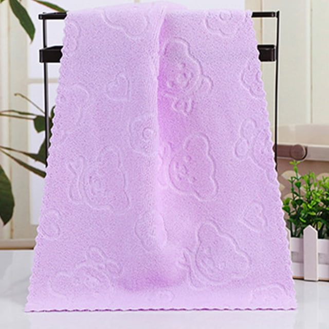 Half Price, Exclusive Savings, PENDANEMSK FiveColor Bear Embossed Face TowelSoft,Absorbent for Cleansing and Bathing | polyester, Purple, Akmoler|polyester,Purple,PENDANEM