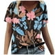 thumbnail image 1 of Camiseta de Manga Corta de la Mujer con Cuello en V Causal, Camiseta de Estante de Imitación de Moda de Verano, 1 of 4