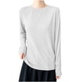 thumbnail image 2 of Yievot Women's Long Sleeve T Shirts Breathable Sun Protection Crew Neck Soft Lightweight Casual Tops, 2 of 4