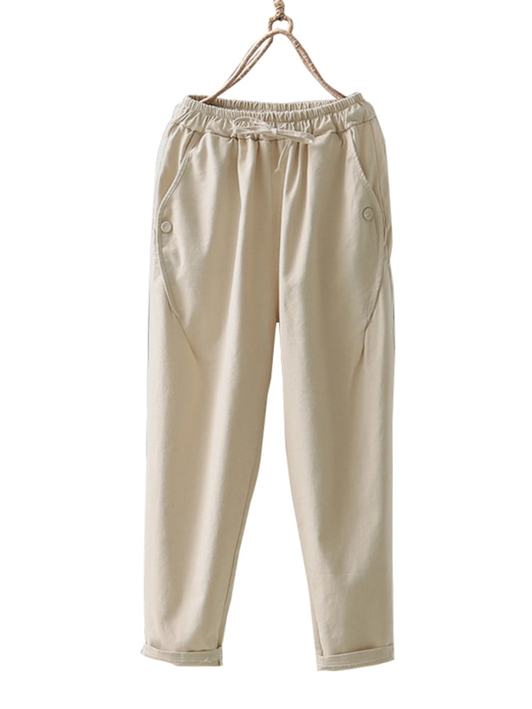cotton drawstring pants plus size