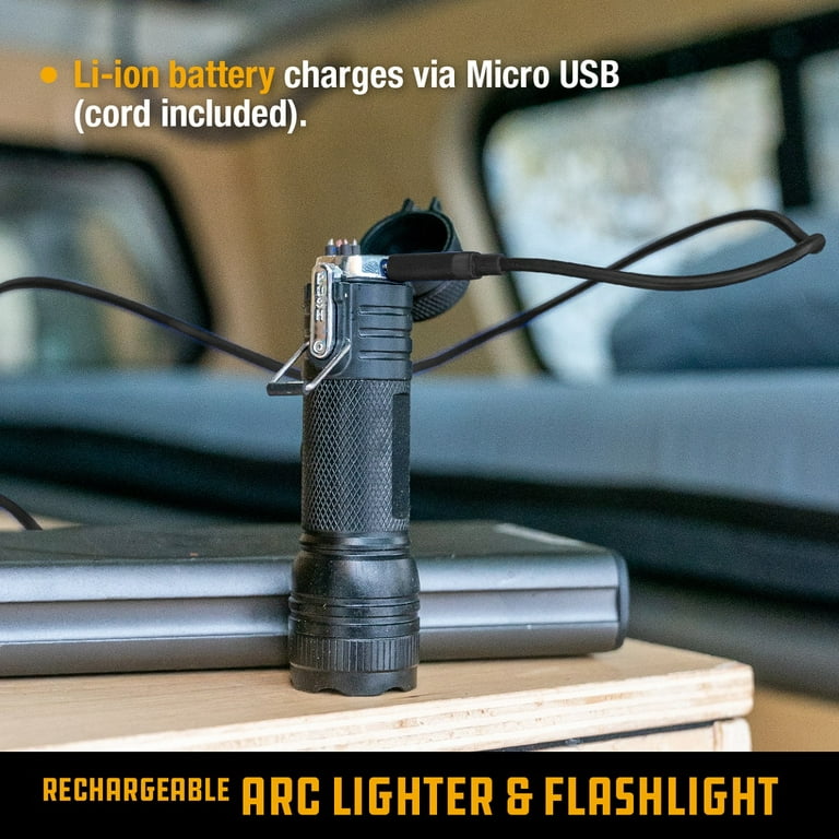 Arc Lighter LED Flashlight Attack Head Zoomable Torch Lights Lanterna  Rechargeable 18650 Battery and Mount Outdoor Survival Flashlight