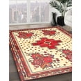 thumbnail image 3 of Ahgly Company Machine Washable Indoor Square Traditional Sun Yellow Area Rugs, 7' Square, 3 of 7