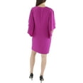 thumbnail image 2 of RALPH LAUREN Womens Purple Zippered Lined Bell Sleeve V Neck Knee Length Shift Dress 2, 2 of 2