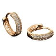 thumbnail image 4 of Accesorios de moda Pendientes Populares Europeos y Americanos Pendientes Pequeños con Abanico de Circonitas Microincrustadas Pendientes Simples de Oro Rosa Dorado, 4 of 6