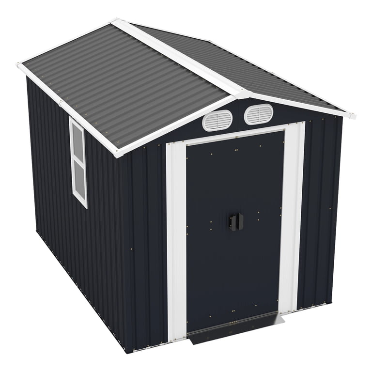 Noble House 8 x 6 FT Outdoor Metal Tool Storage Shed with Lockable