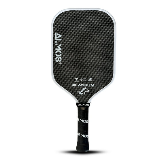 Almos Sports Platinum Pickleball Paddle – Titanium Weave Surface, Polypropylene Honeycomb Core, 16mm Thick Control Paddle for Power, Spin & Stability