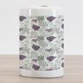 thumbnail image 2 of Leaves Ceramic Toothbrush Holder, Tropical Foliage Silhouettes Exotic Botany Hawaiian Nature Elements Vintage, Decorative Versatile Countertop for Bathroom, 4.5" X 2.7", Eggplant Green Grey, 2 of 4