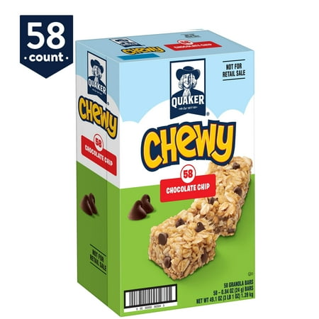 Quaker Chewy Granola Bars, Chocolate Chip, 58