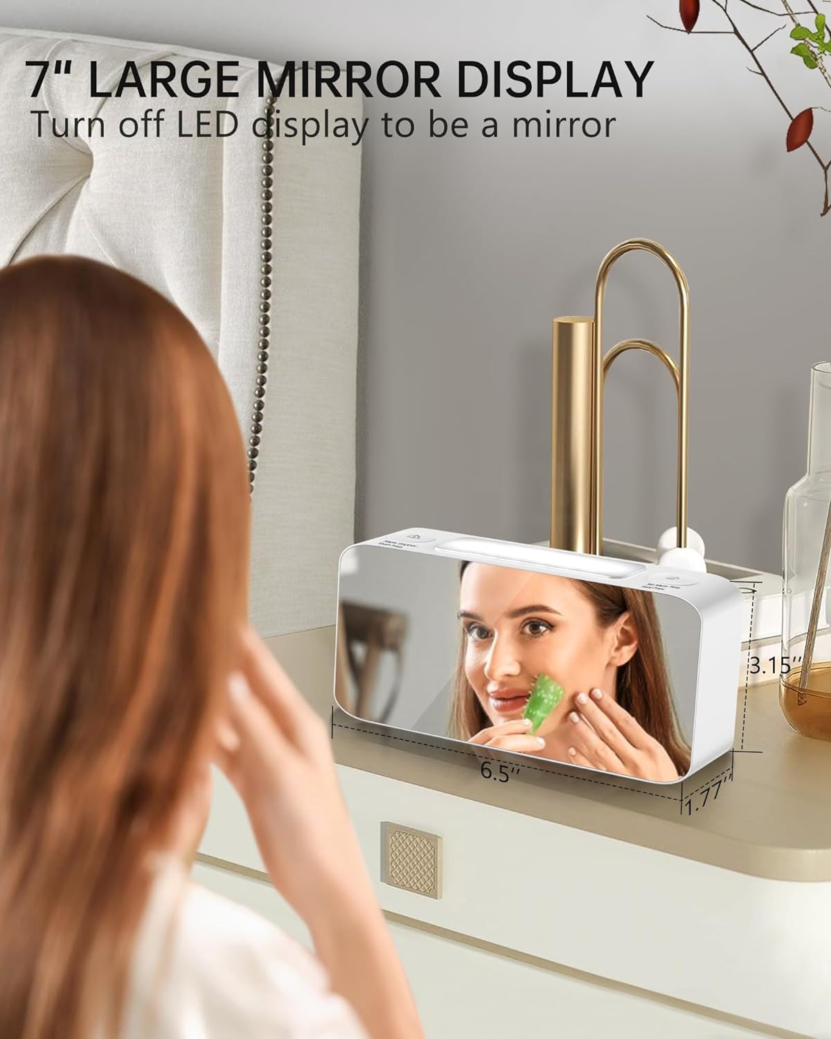 Super Loud Alarm Clock for Heavy Sleepers Adults,Digital Clock with 7 Color NightLight,Adjustable Volume,Dimmer,USB Charger,Small Clocks for Bedrooms,Ok to Wake Up for Kids,Teens (White+RGB)