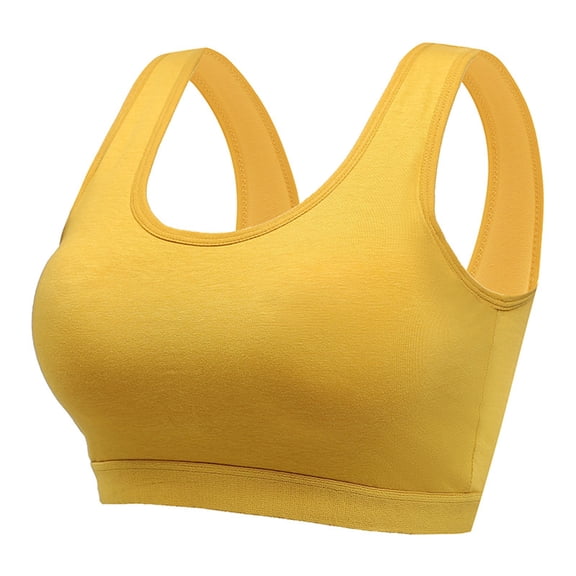 aidice Sports Bras for Women Round Neck Solid Color Tank Tops Sleepwear Wide Strap Seamless Workout Bras